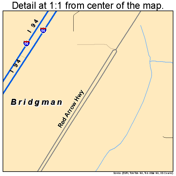 Bridgman, Michigan road map detail