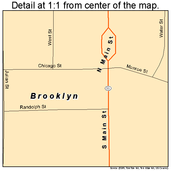 Brooklyn, Michigan road map detail