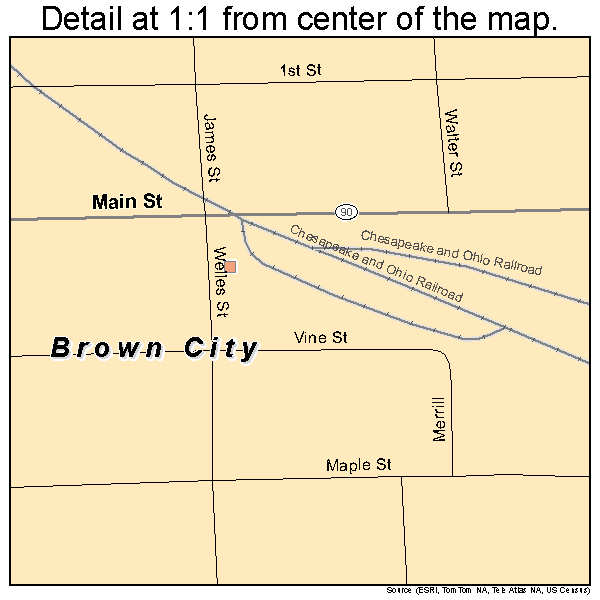 Brown City, Michigan road map detail
