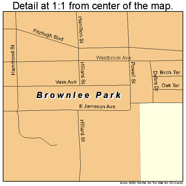 Brownlee Park, Michigan road map detail