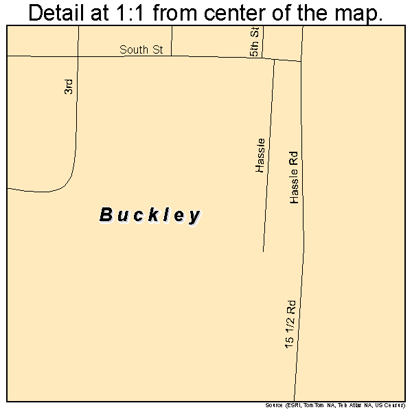 Buckley, Michigan road map detail