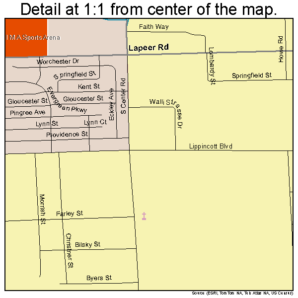 Burton, Michigan road map detail