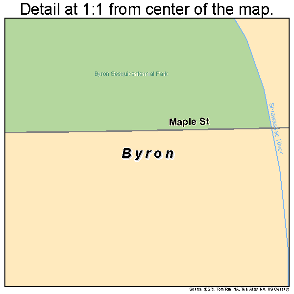 Byron, Michigan road map detail