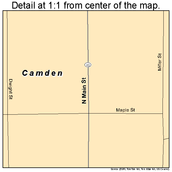 Camden, Michigan road map detail