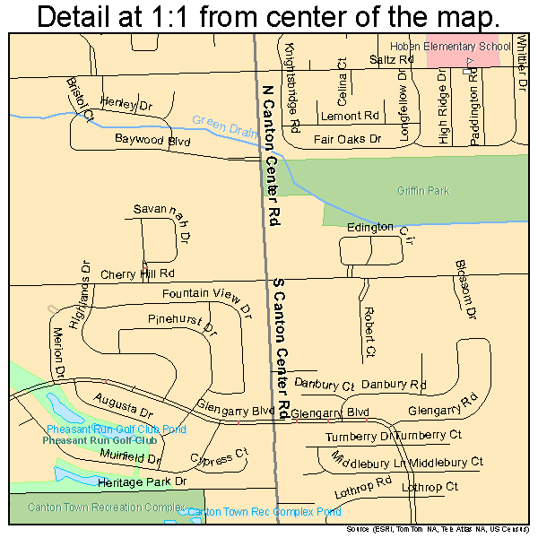 Canton, Michigan road map detail
