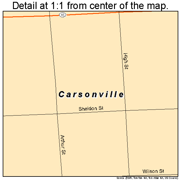 Carsonville, Michigan road map detail
