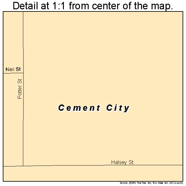 Cement City, Michigan road map detail