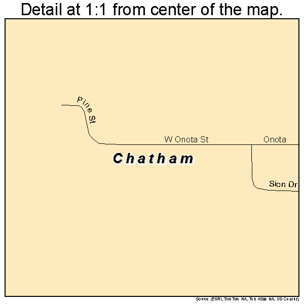 Chatham, Michigan road map detail