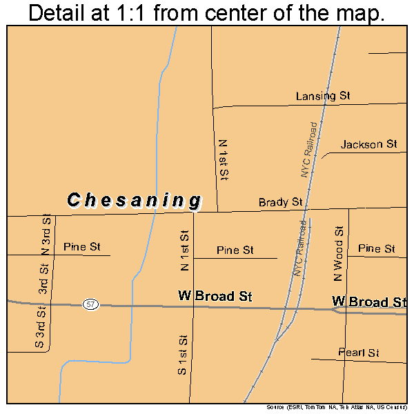 Chesaning, Michigan road map detail