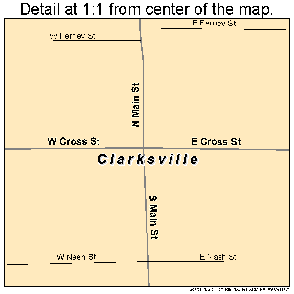 Clarksville, Michigan road map detail
