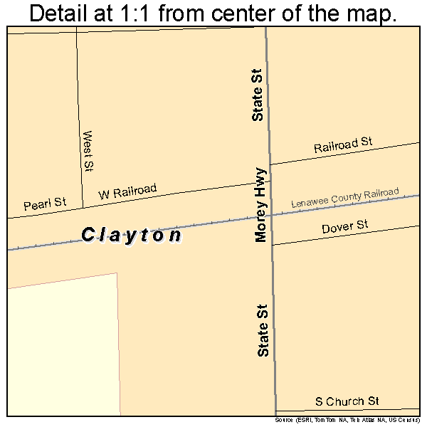 Clayton, Michigan road map detail
