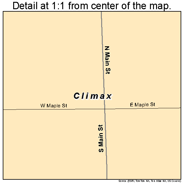 Climax, Michigan road map detail
