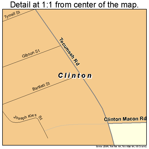 Clinton, Michigan road map detail
