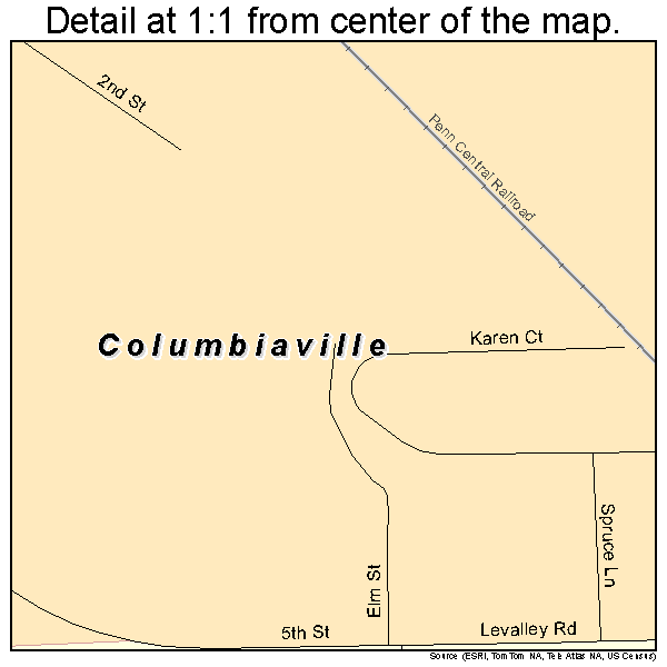 Columbiaville, Michigan road map detail