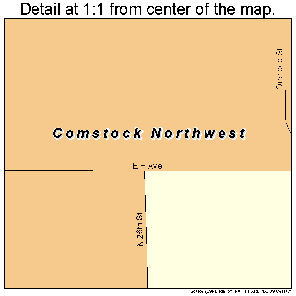 Comstock Northwest, Michigan road map detail