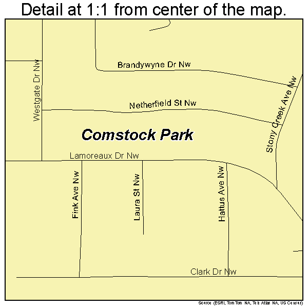Comstock Park, Michigan road map detail
