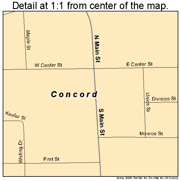 Concord, Michigan road map detail