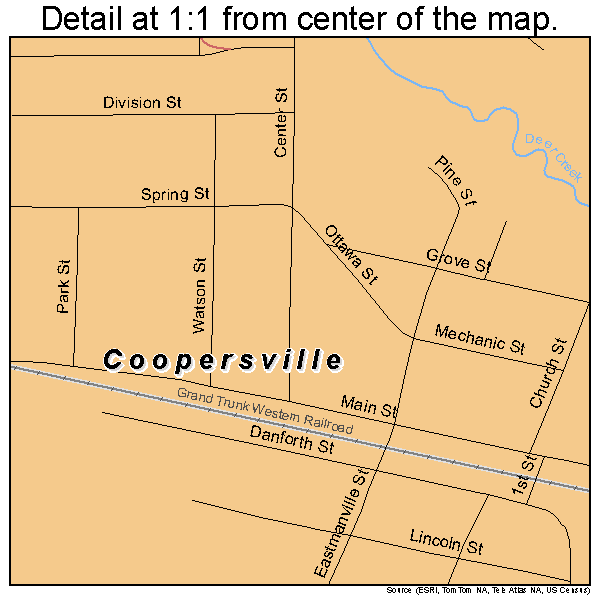 Coopersville, Michigan road map detail