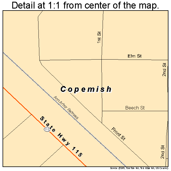 Copemish, Michigan road map detail
