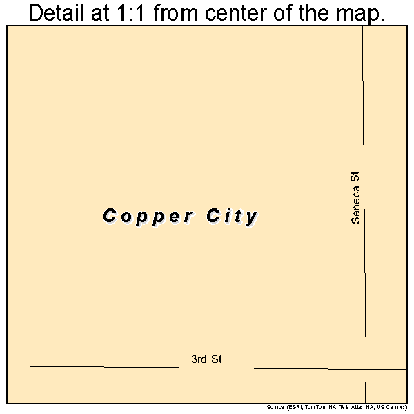 Copper City, Michigan road map detail