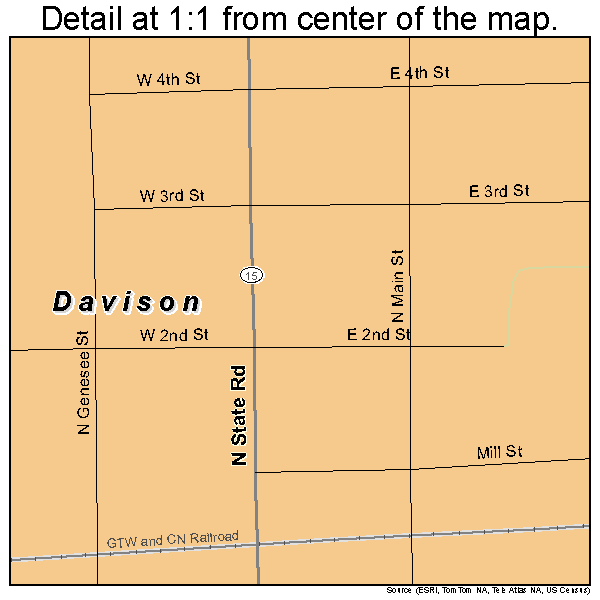 Davison, Michigan road map detail