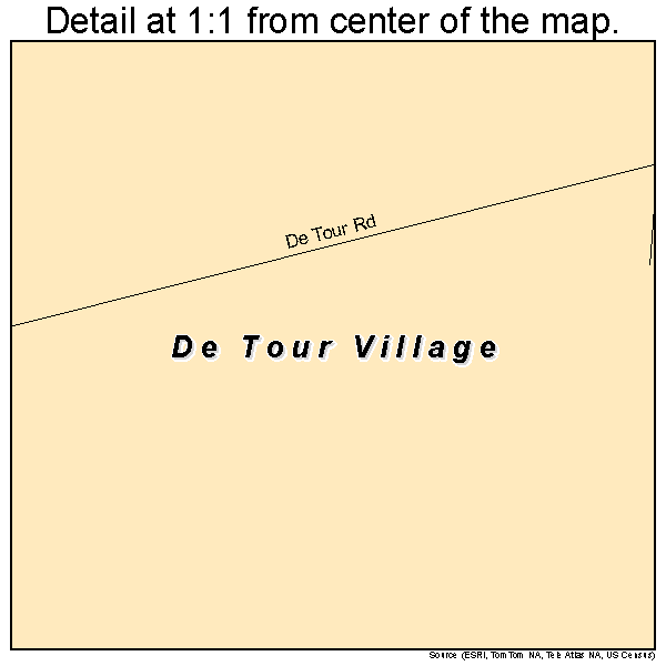De Tour Village, Michigan road map detail