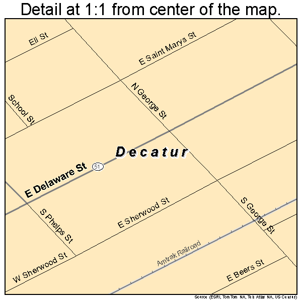 Decatur, Michigan road map detail