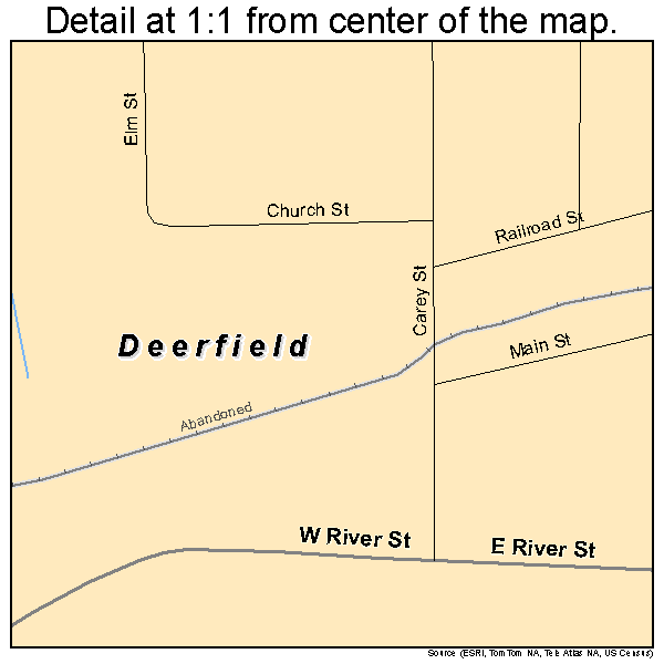 Deerfield, Michigan road map detail