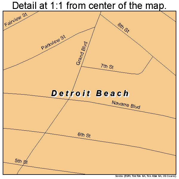 Detroit Beach, Michigan road map detail