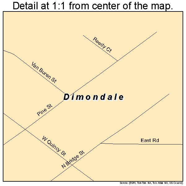 Dimondale, Michigan road map detail