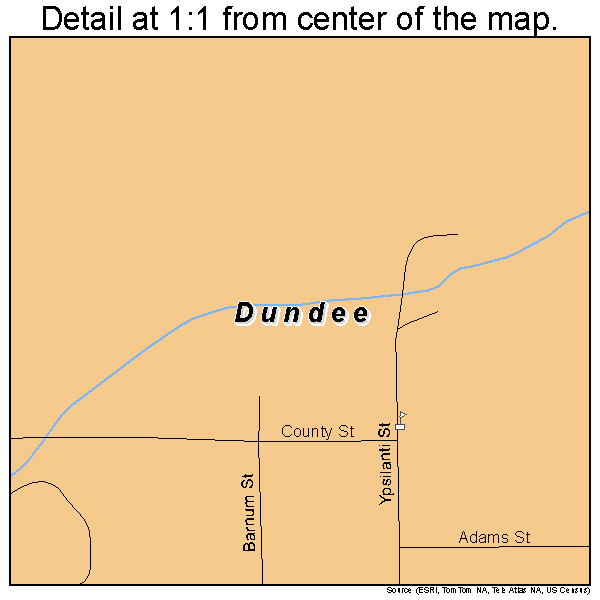 Dundee, Michigan road map detail