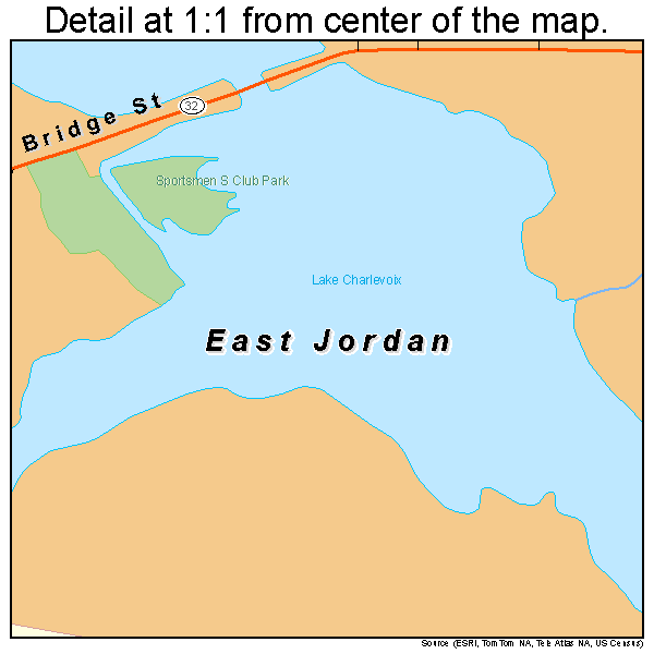 East Jordan, Michigan road map detail