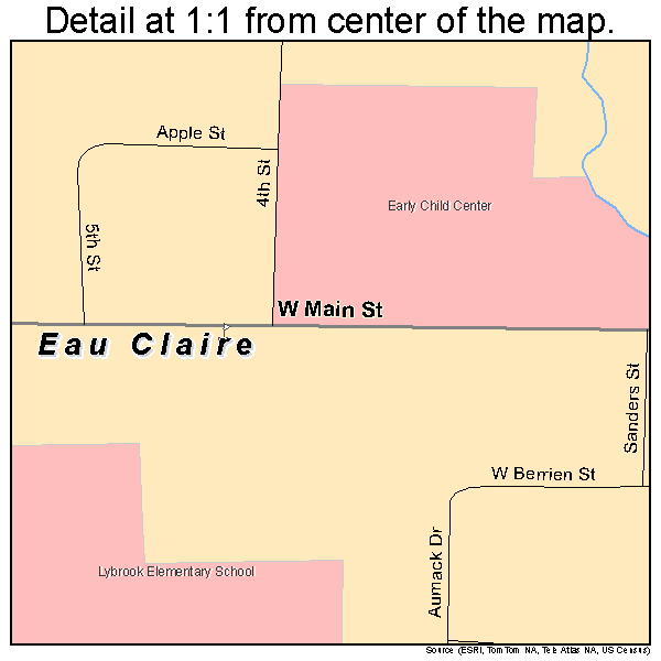 Eau Claire, Michigan road map detail