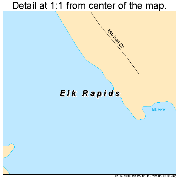 Elk Rapids, Michigan road map detail