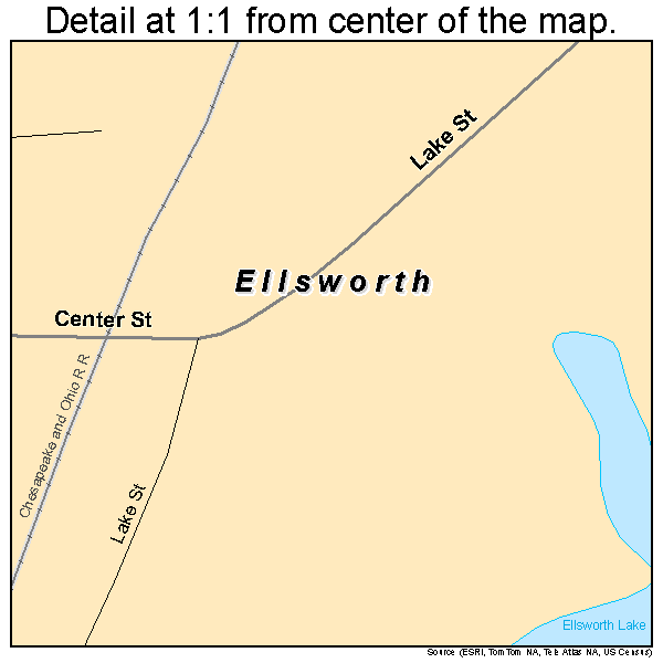Ellsworth, Michigan road map detail