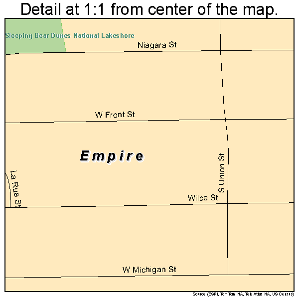 Empire, Michigan road map detail