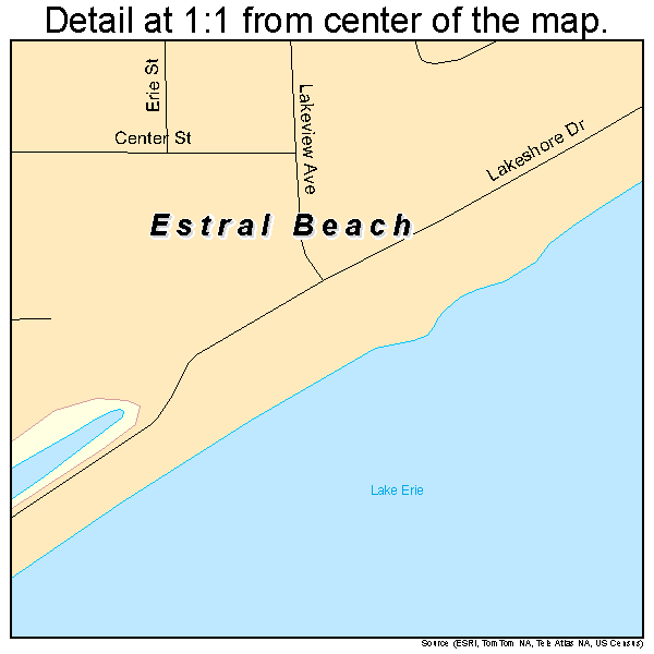 Estral Beach, Michigan road map detail