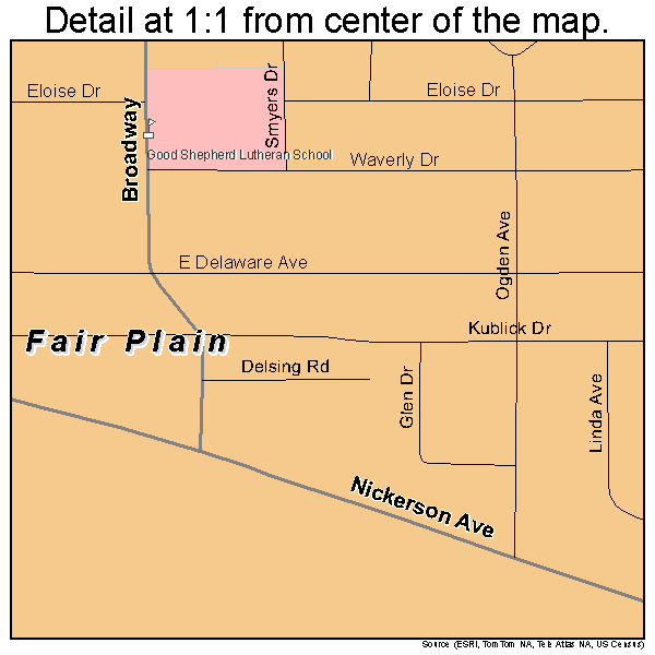 Fair Plain, Michigan road map detail