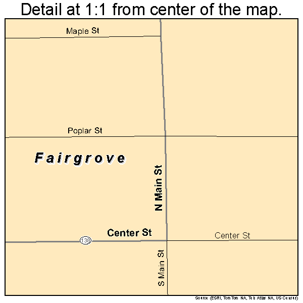 Fairgrove, Michigan road map detail