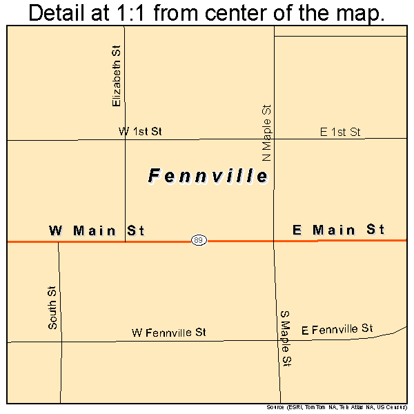 Fennville, Michigan road map detail
