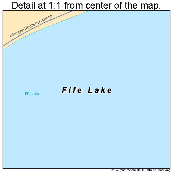 Fife Lake, Michigan road map detail