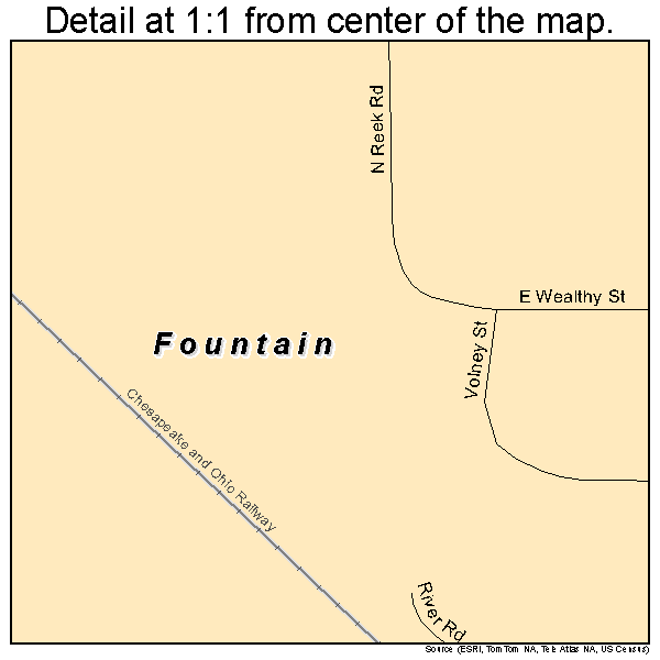 Fountain, Michigan road map detail