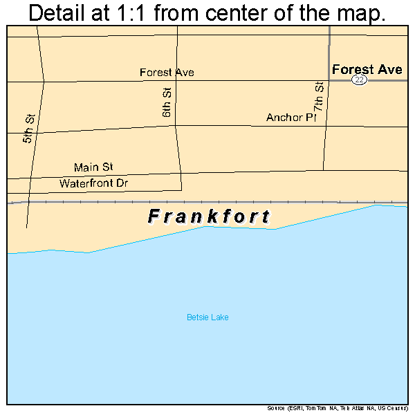 Frankfort, Michigan road map detail