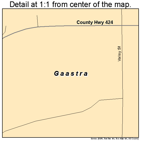 Gaastra, Michigan road map detail