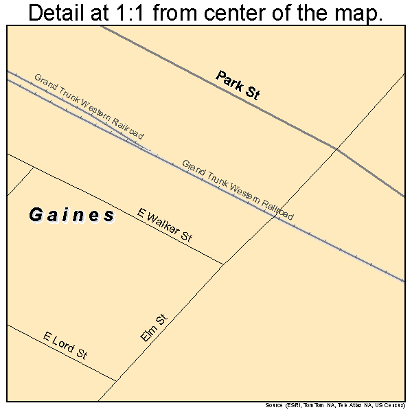 Gaines, Michigan road map detail
