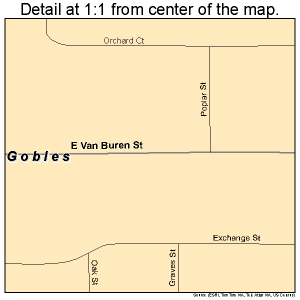 Gobles, Michigan road map detail