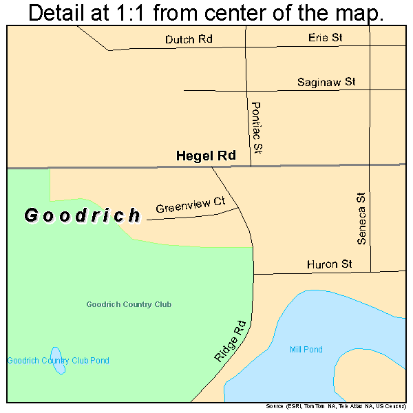 Goodrich, Michigan road map detail