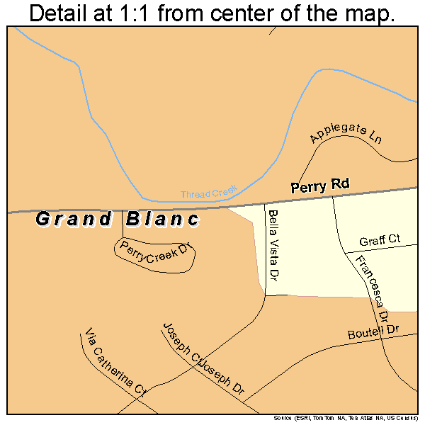 Grand Blanc, Michigan road map detail