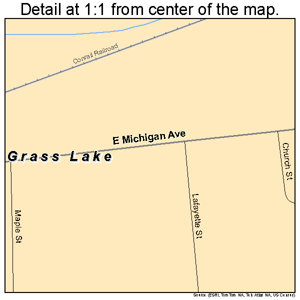 Grass Lake, Michigan road map detail