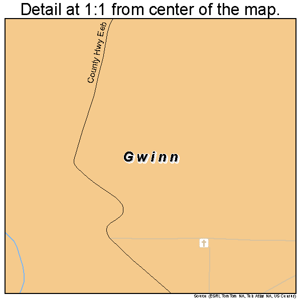 Gwinn, Michigan road map detail